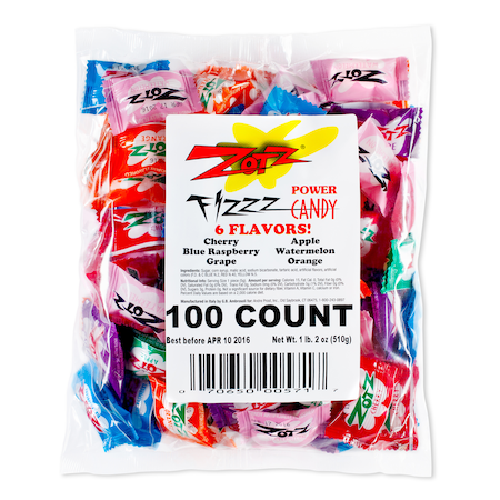 Zotz Zotz Fizz Power Candy 100 Count Assorted Bag, PK12 0571 | Zoro